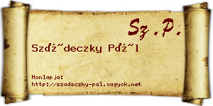 Szádeczky Pál névjegykártya