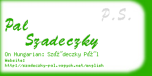 pal szadeczky business card